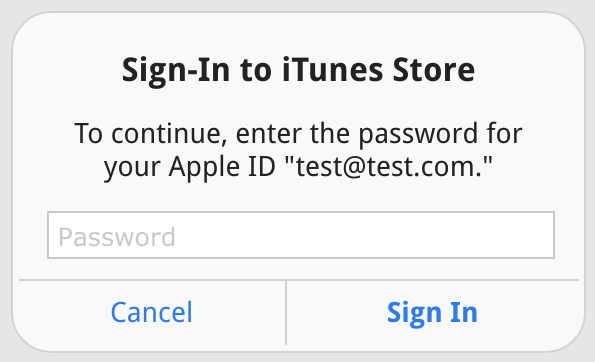 iTunes phishing popup